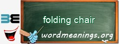 WordMeaning blackboard for folding chair